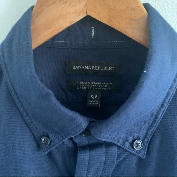 Banana REPUBLIC Heritage Expedition Utility Linen Cotton Blend Shirt Casual Navy - Picture 7 of 15